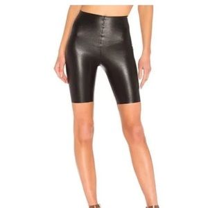 Commando Faux Leather Biker Shorts Black